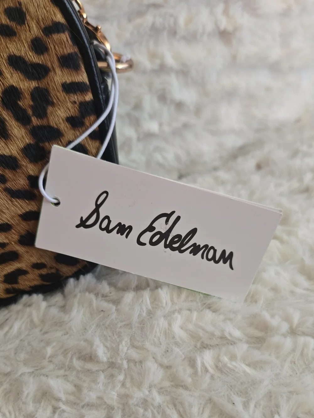 Sam Edelman 100% Calf Hair Crossbody with Gold Chain Strap